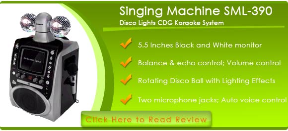 Singing Machine SML-390 Disco Lights CDG Karaoke System - SML-390